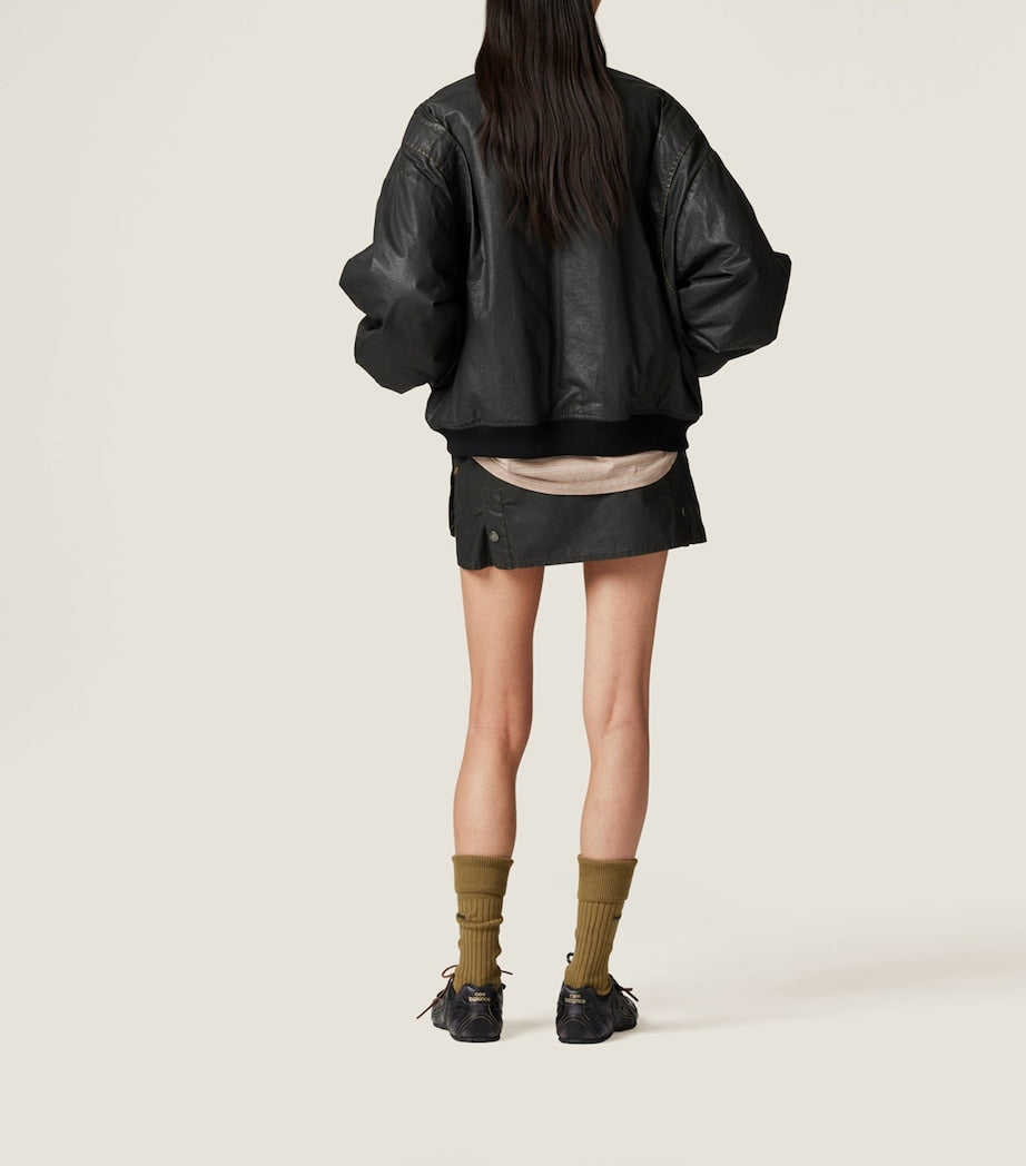 Coated Cotton Poplin Bomber Jacket