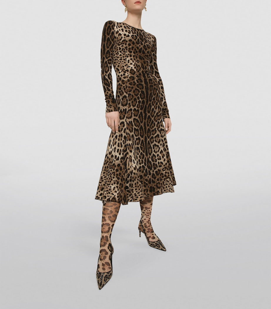 Dolce & Gabbana Multi Leopard Print Midi Dress