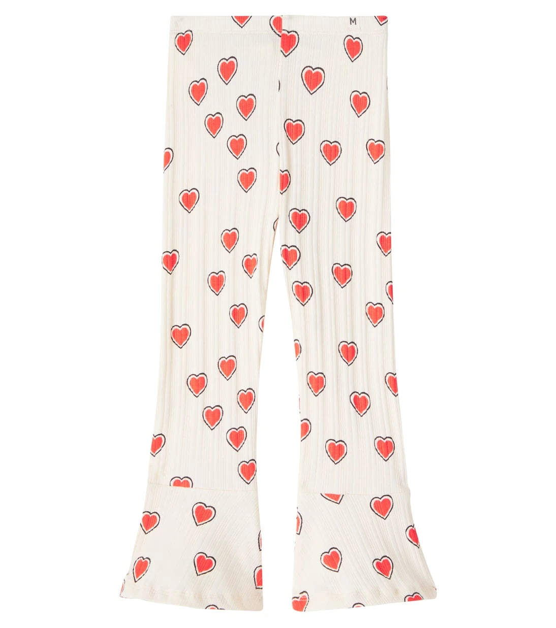 Mini Rodini - Outlined Hearts cotton-blend flared pants