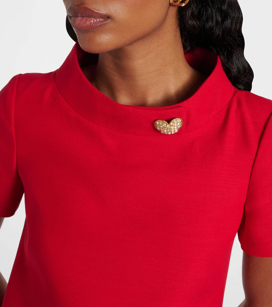Valentino - Embellished wool and silk minidress