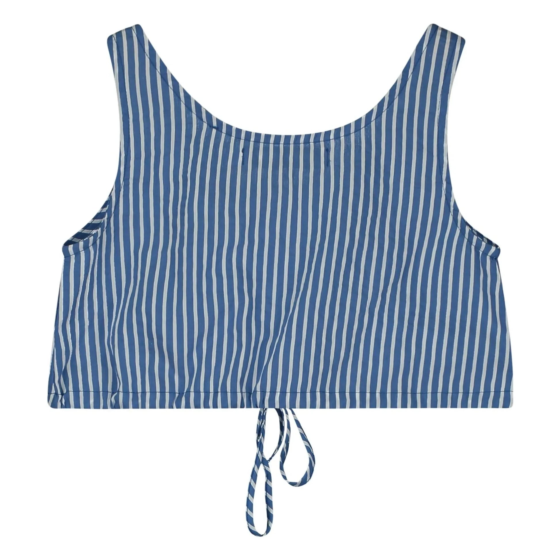 Tangerine - Striped Short Buttoned Top | Blue