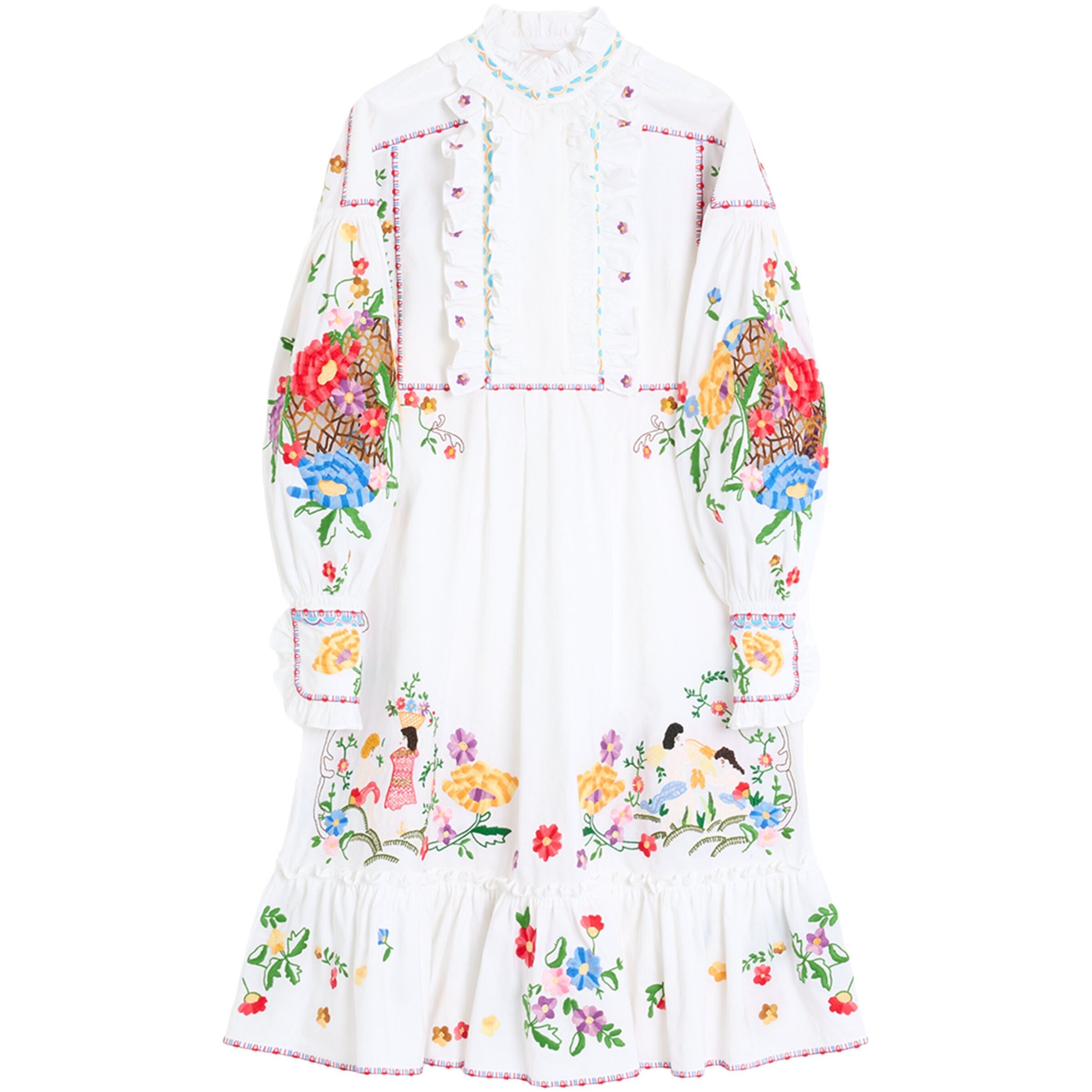 Valentino Multi Embroidered Shirt Dress