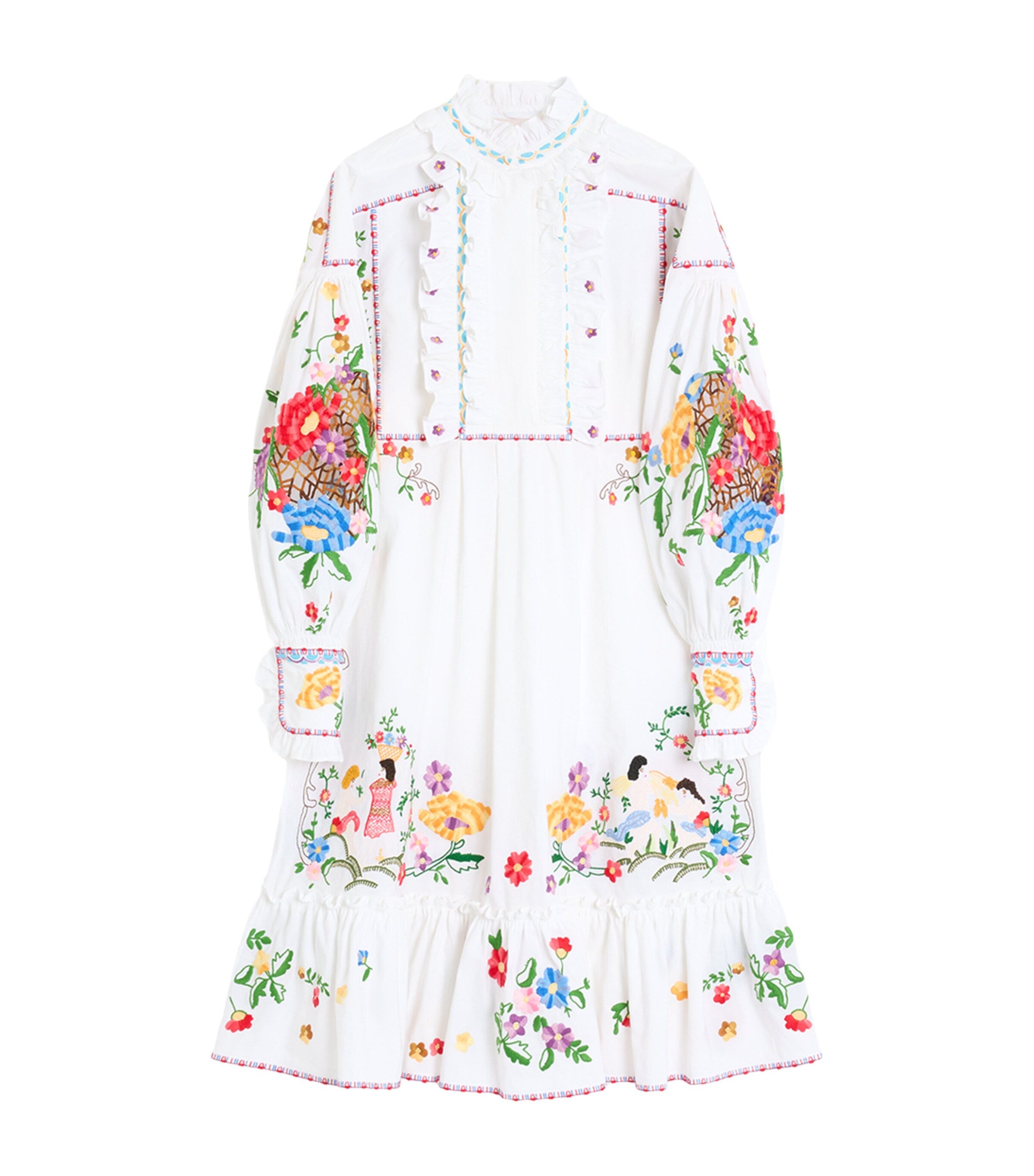 Valentino Multi Embroidered Shirt Dress