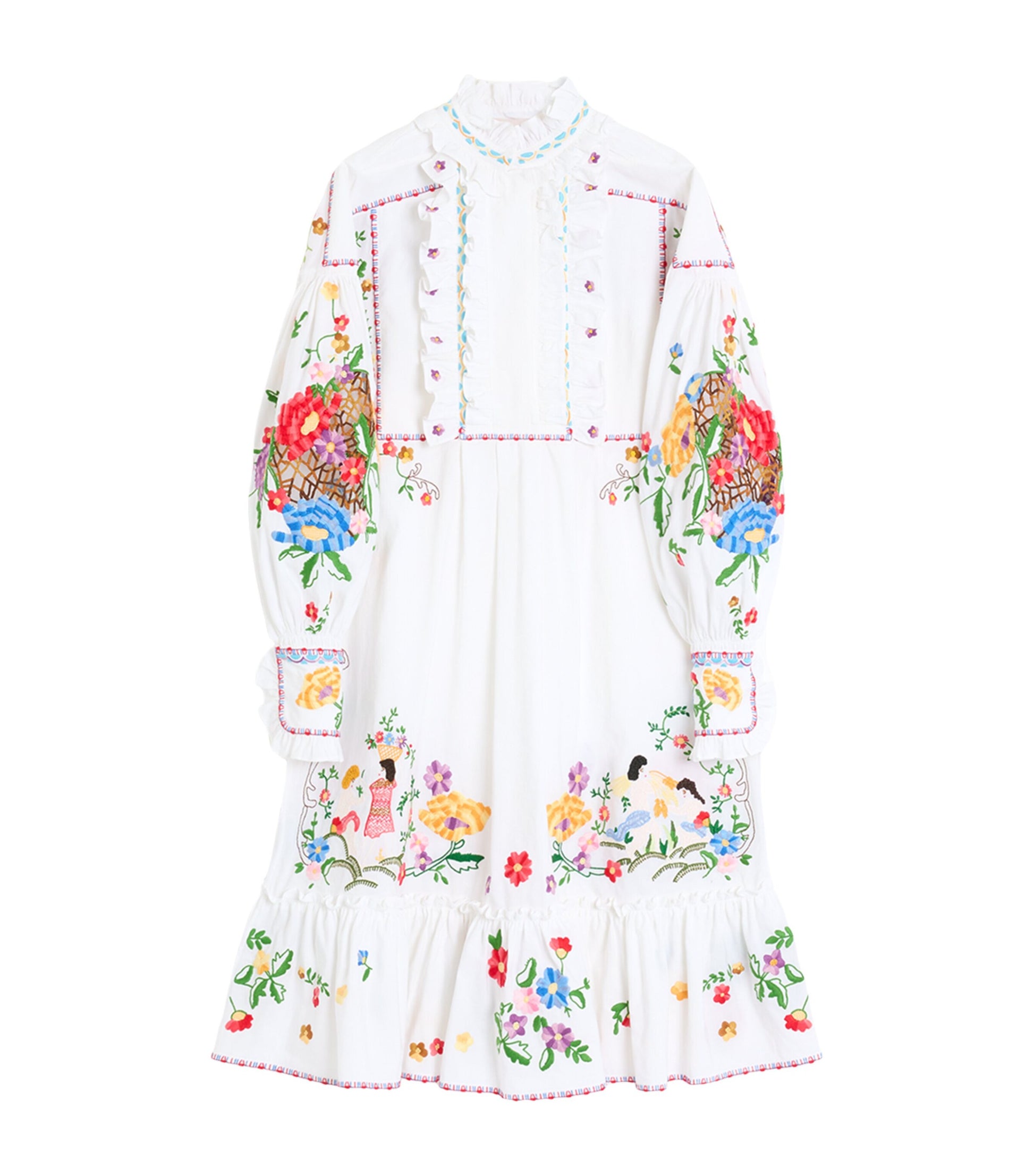 Valentino Multi Embroidered Shirt Dress