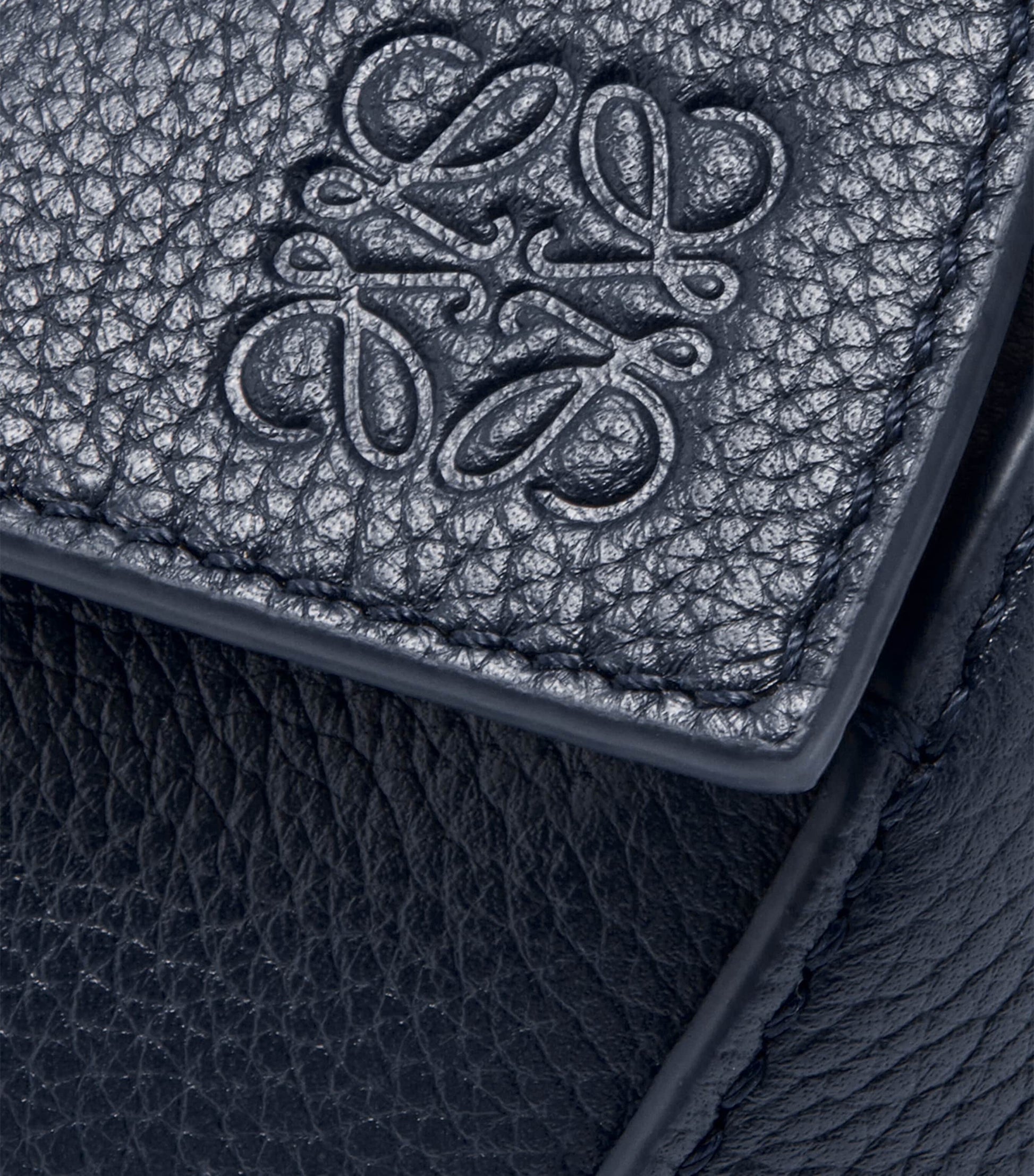 LOEWE Navy Mini Leather Puzzle Edge Top-Handle Bag