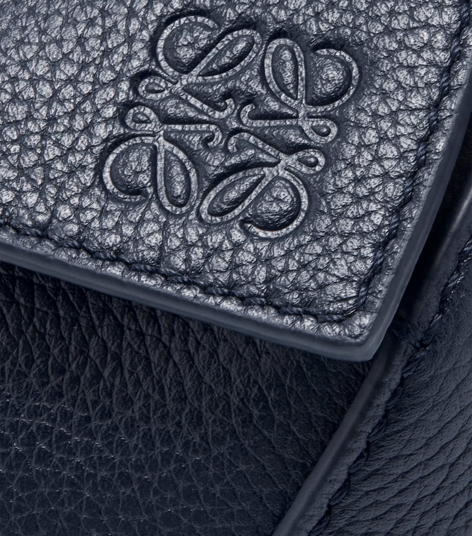 LOEWE Navy Mini Leather Puzzle Edge Top-Handle Bag