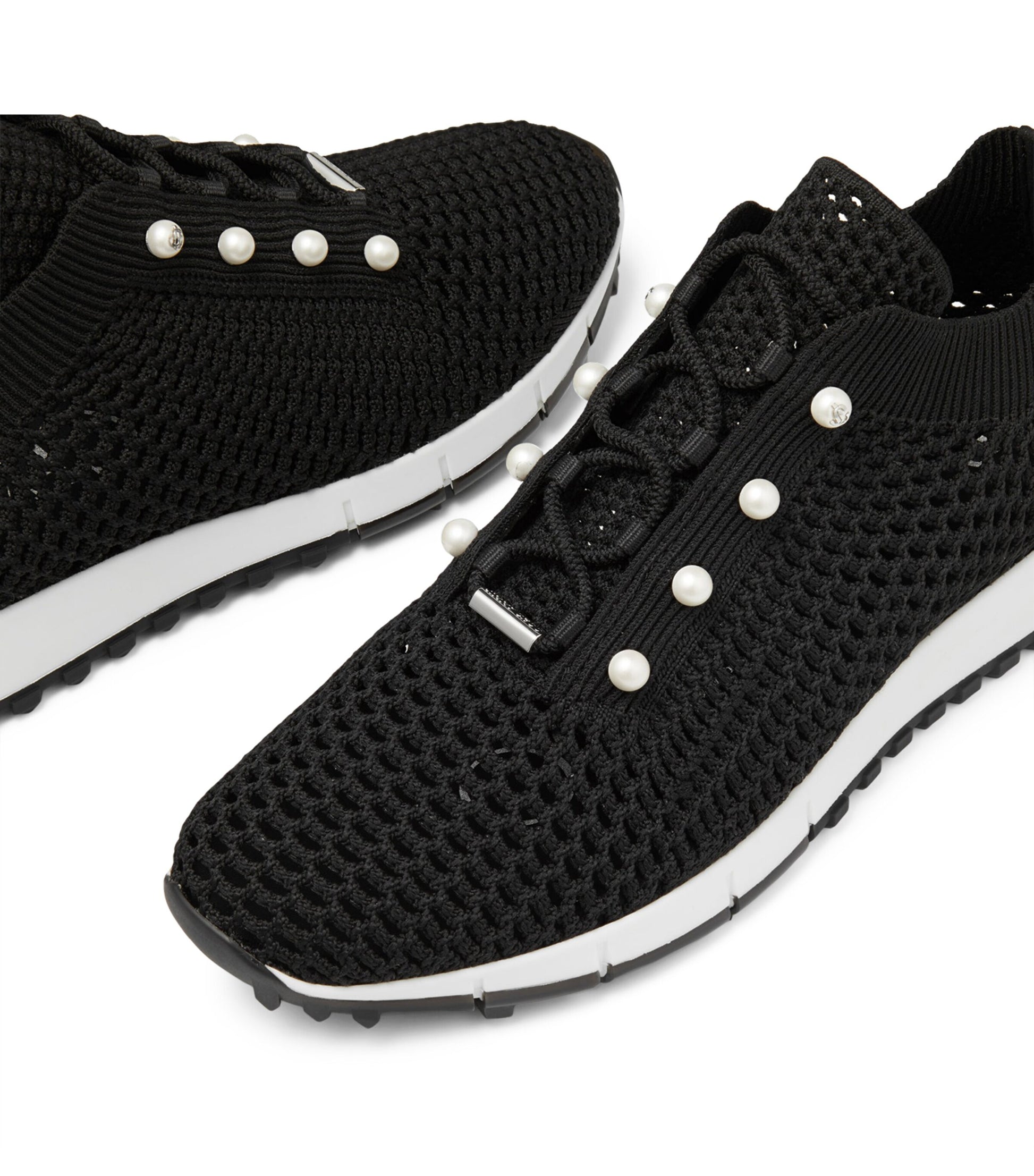 Jimmy Choo Black Embellished Veles Sneakers