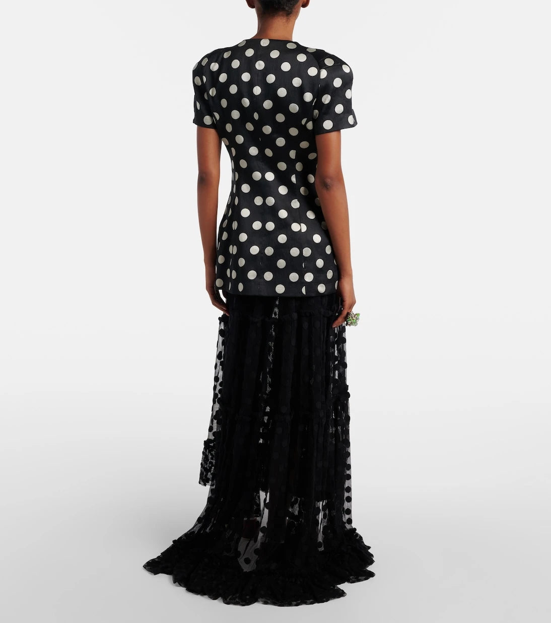 Dries Van Noten - Polka-dot asymmetric cotton-blend maxi skirt