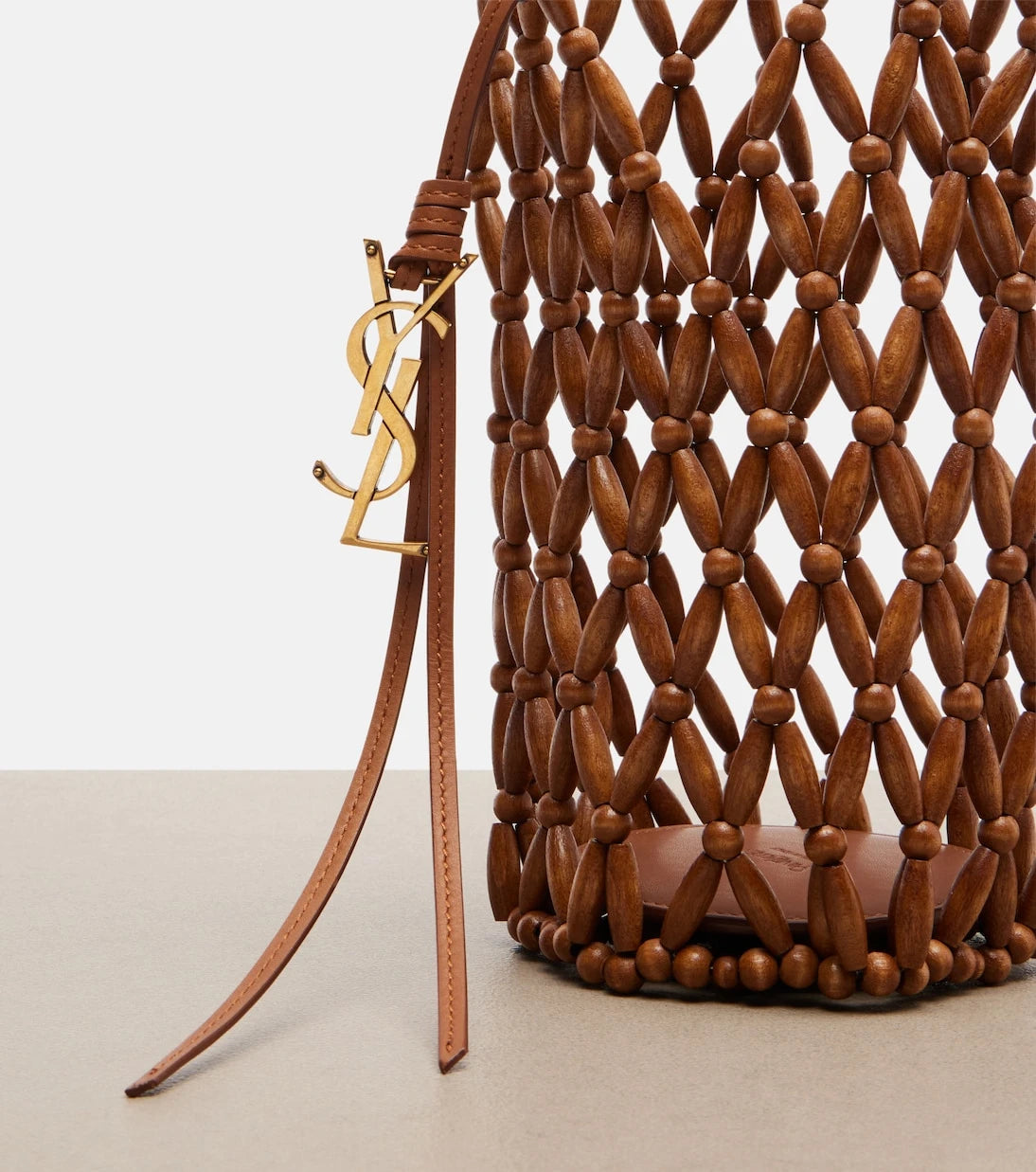 Saint Laurent - Cassandre Mini wood bucket bag