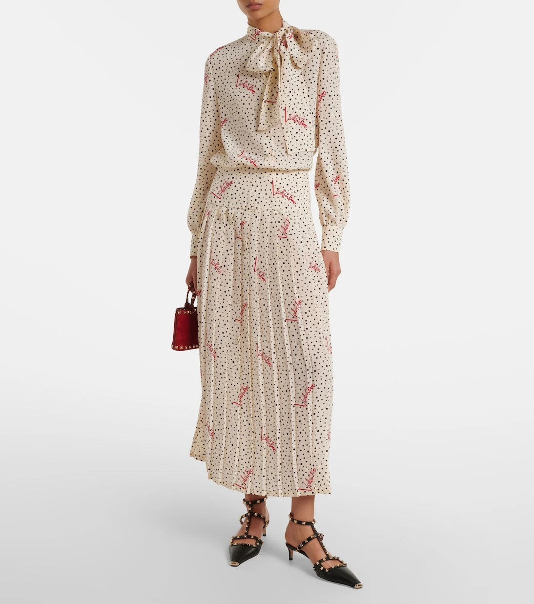 Valentino - Plus De Pois silk crêpe de chine shirt