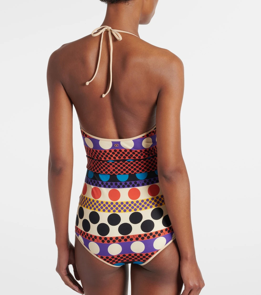 Valentino - Escape belted polka-dot swimsuit