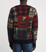 Wool Patchwork Polo Bear Sweater BLACK