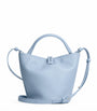 Silver Small Leather Liberta Bucket Bag