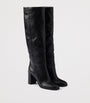 Prada Black Leather Knee-High Boots