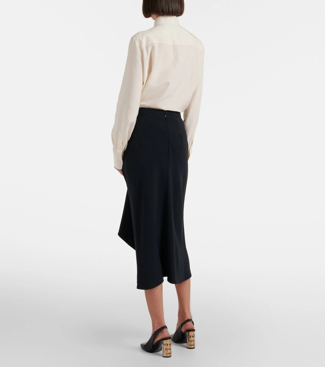 Givenchy - Draped crêpe cady midi skirt