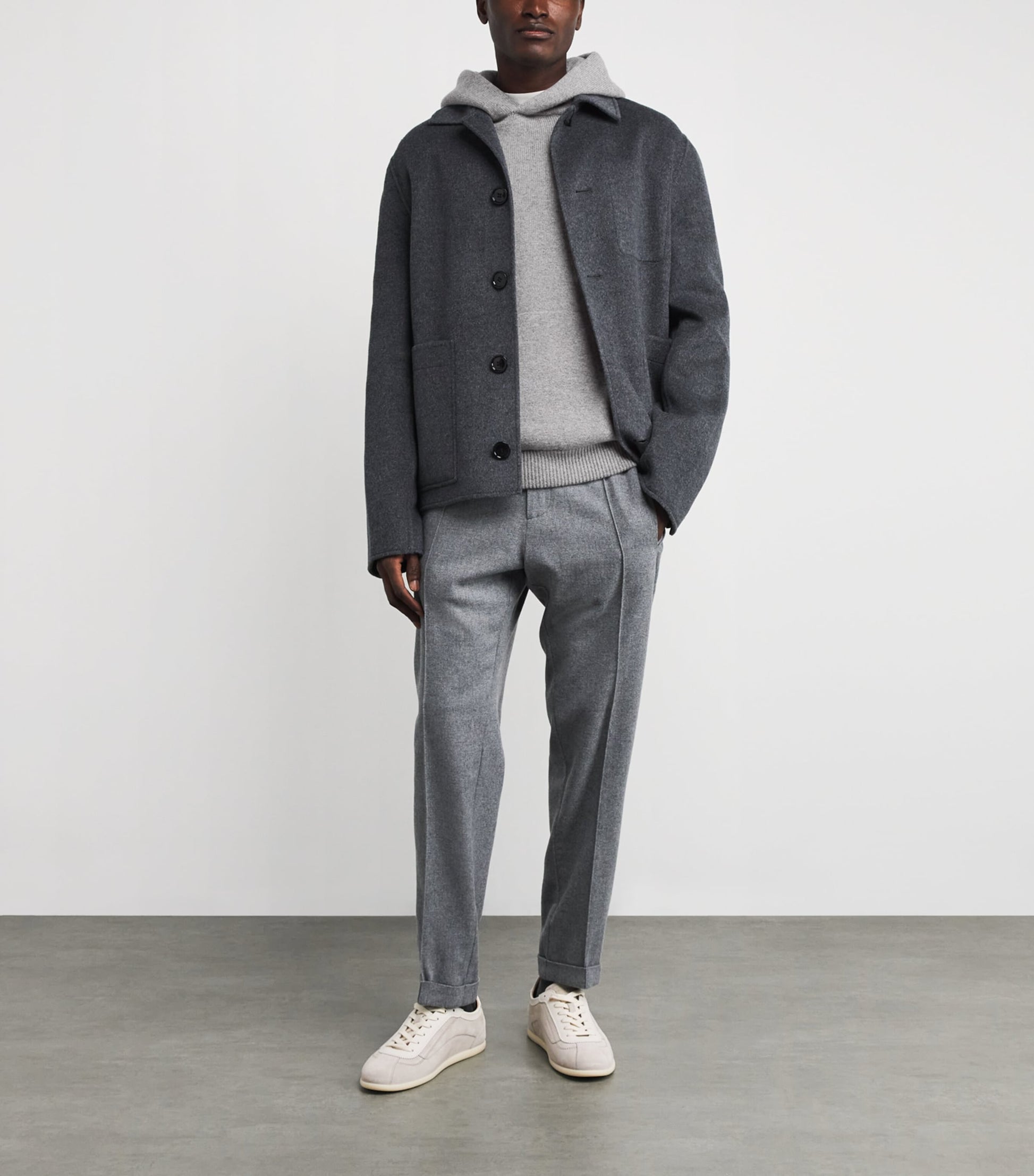 Johnstons Of Elgin Grey Cashmere Hoodie