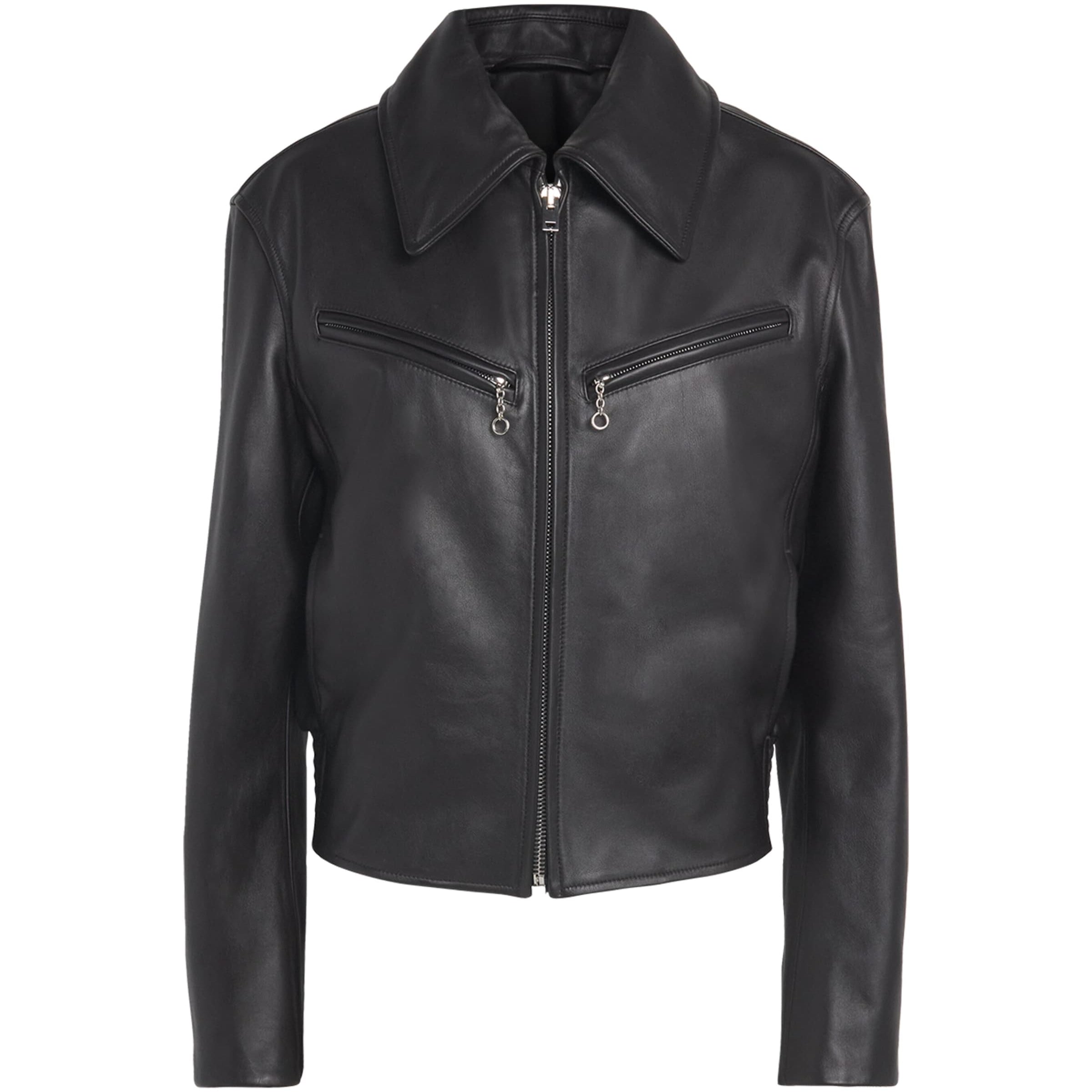 Brown Boxy Leather Jacket