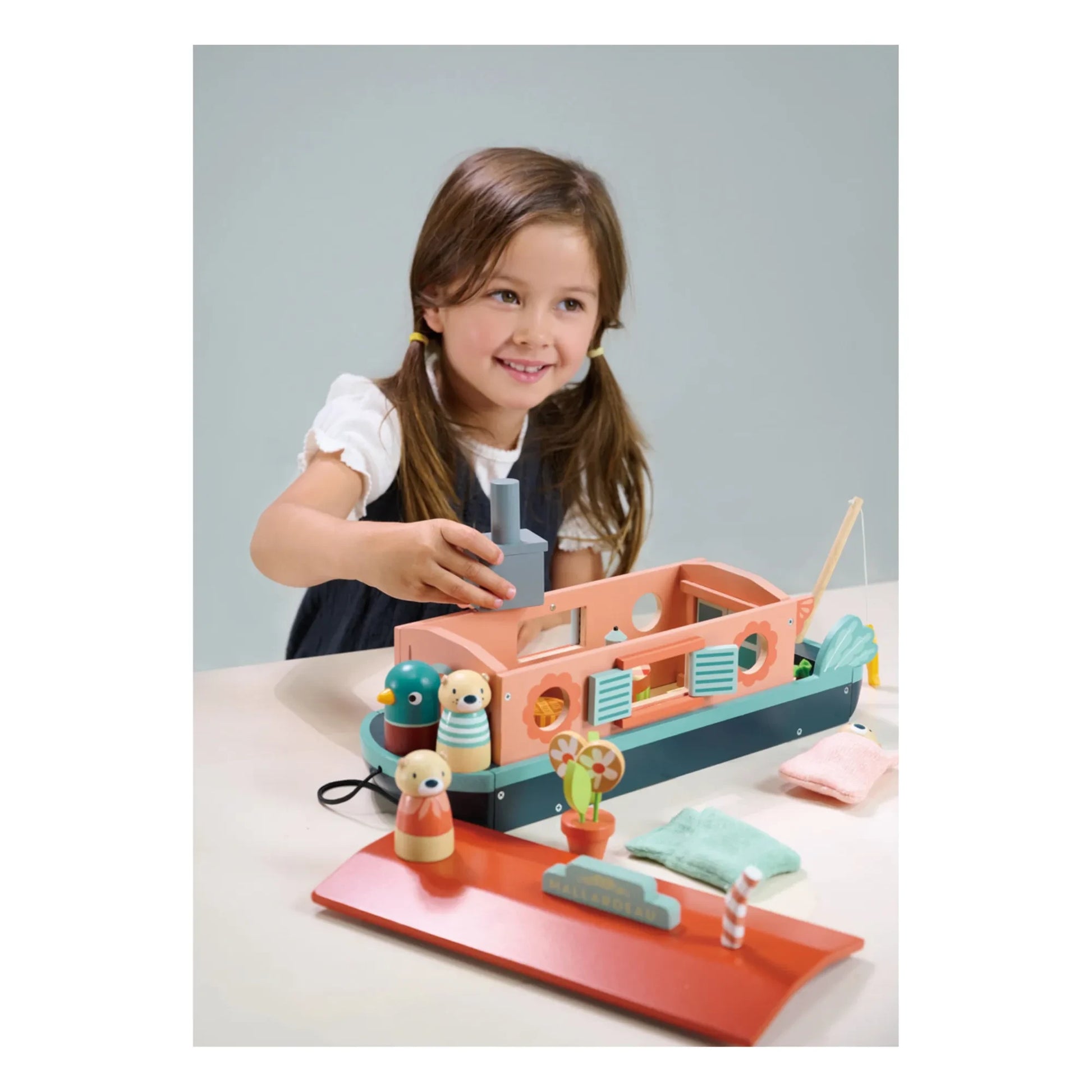 Tender Leaf Toys - Otter family barge