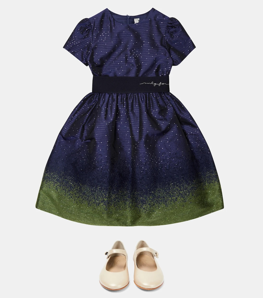 Il Gufo - Glitter-embellished satin dress