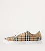Beige Cotton Check Sneakers