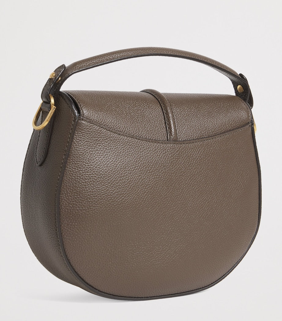 Demellier Green Small Leather Siena Saddle Bag