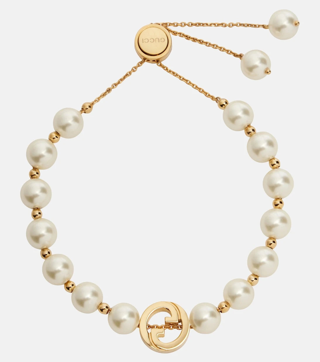 Gucci - Interlocking G faux pearl bracelet