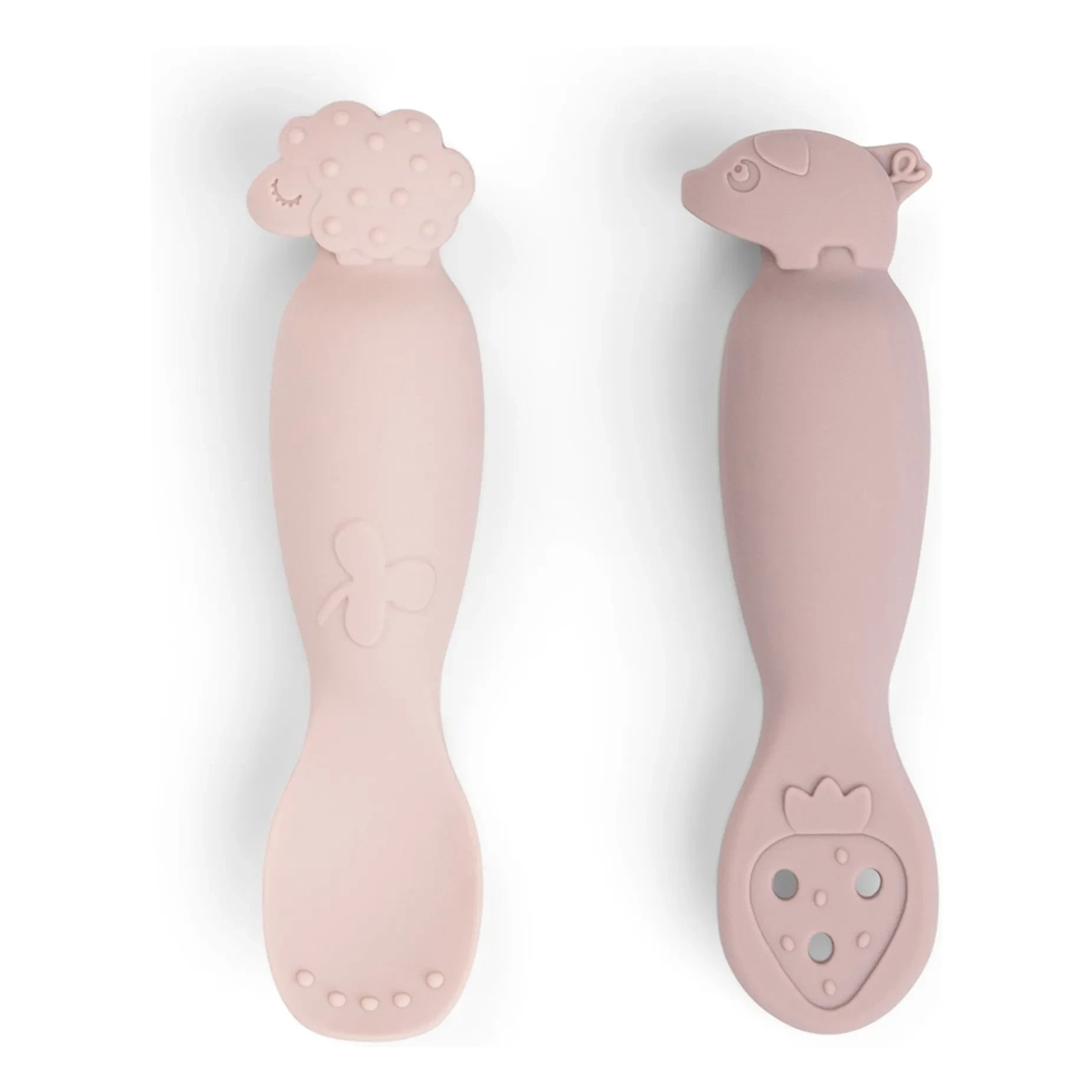 Done by deer - Tiny Farm learning spoons - Set of 2 | Pink