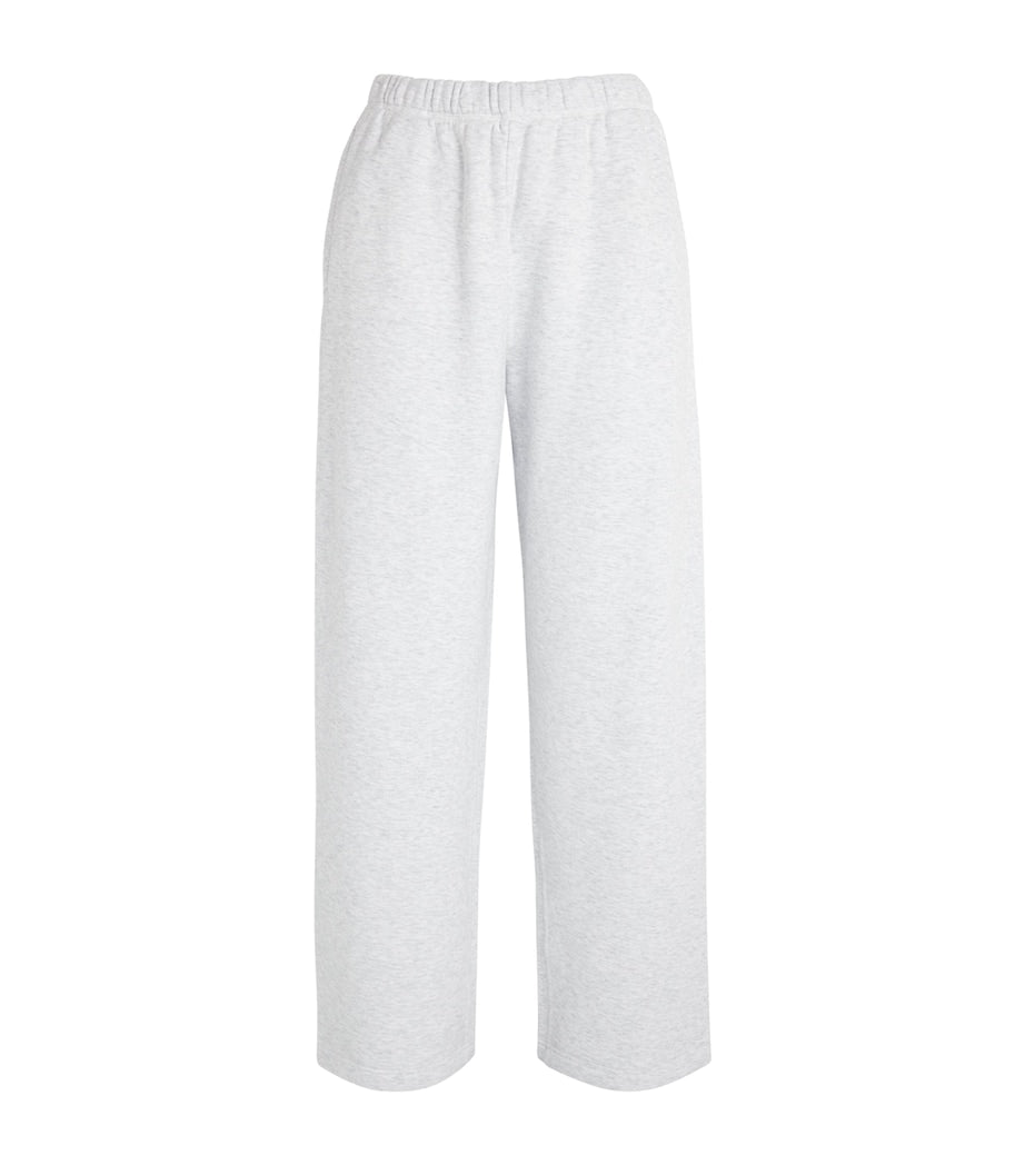 Skims Grey Cotton-Blend Fleece Straight Sweatpants