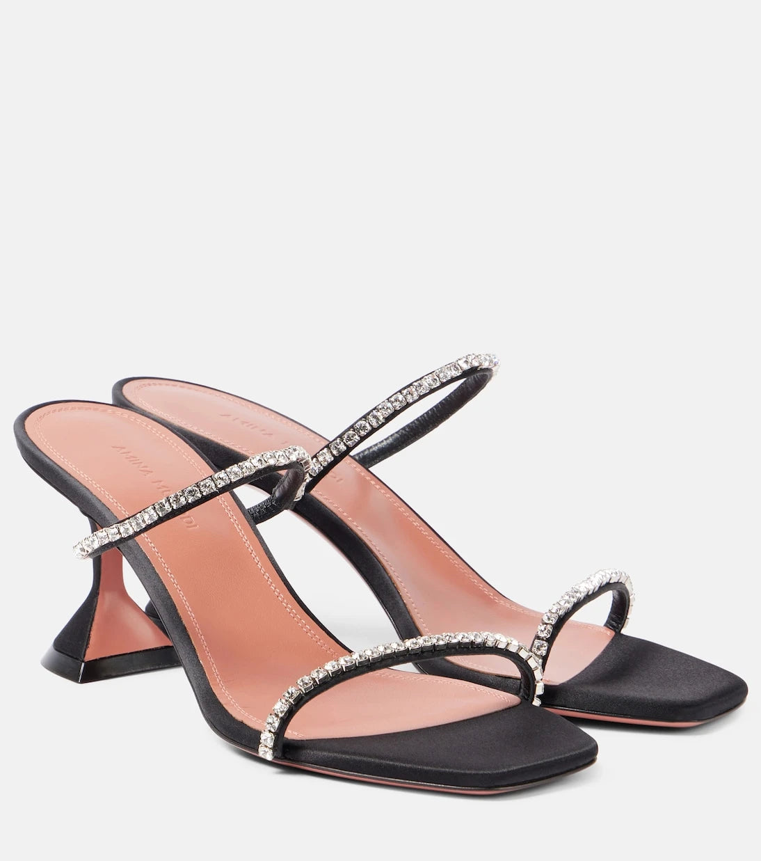 Amina Muaddi - Gilda 70 embellished satin mules