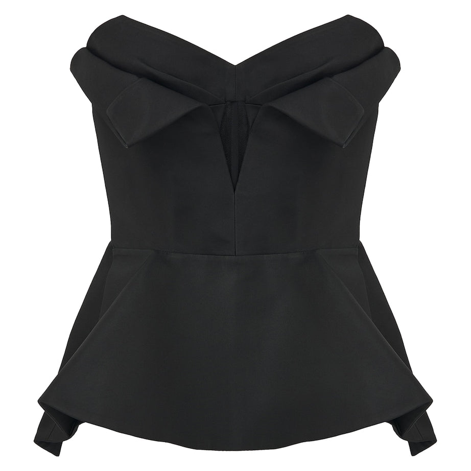 Black Strapless Corset Top
