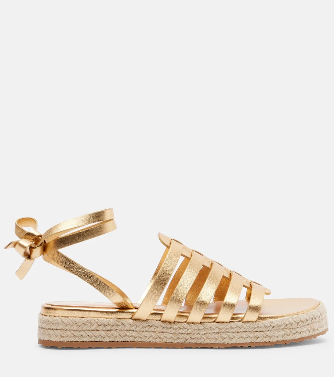 Gianvito Rossi - Pompei metallic leather espadrille sandals