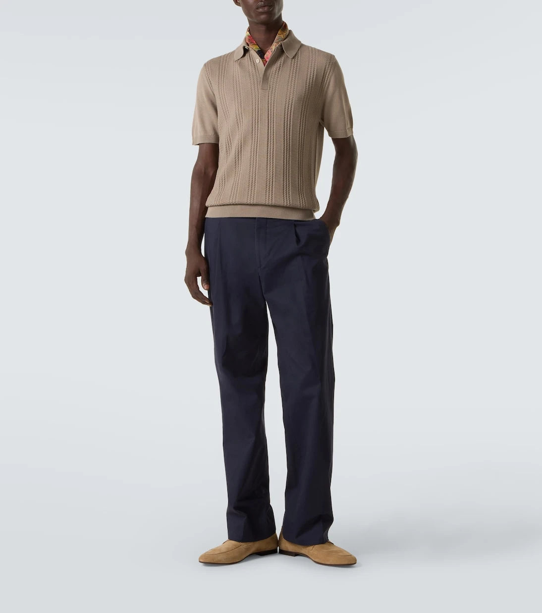 Canali - قميص بولو من مزيج القطن