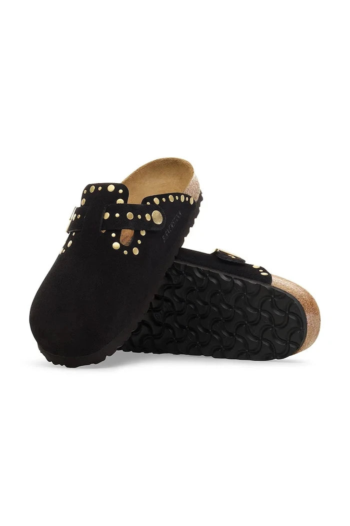 Велурени чехли Birkenstock Boston Rivet