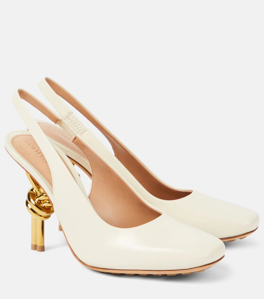 Bottega Veneta - Knot leather slingback pumps