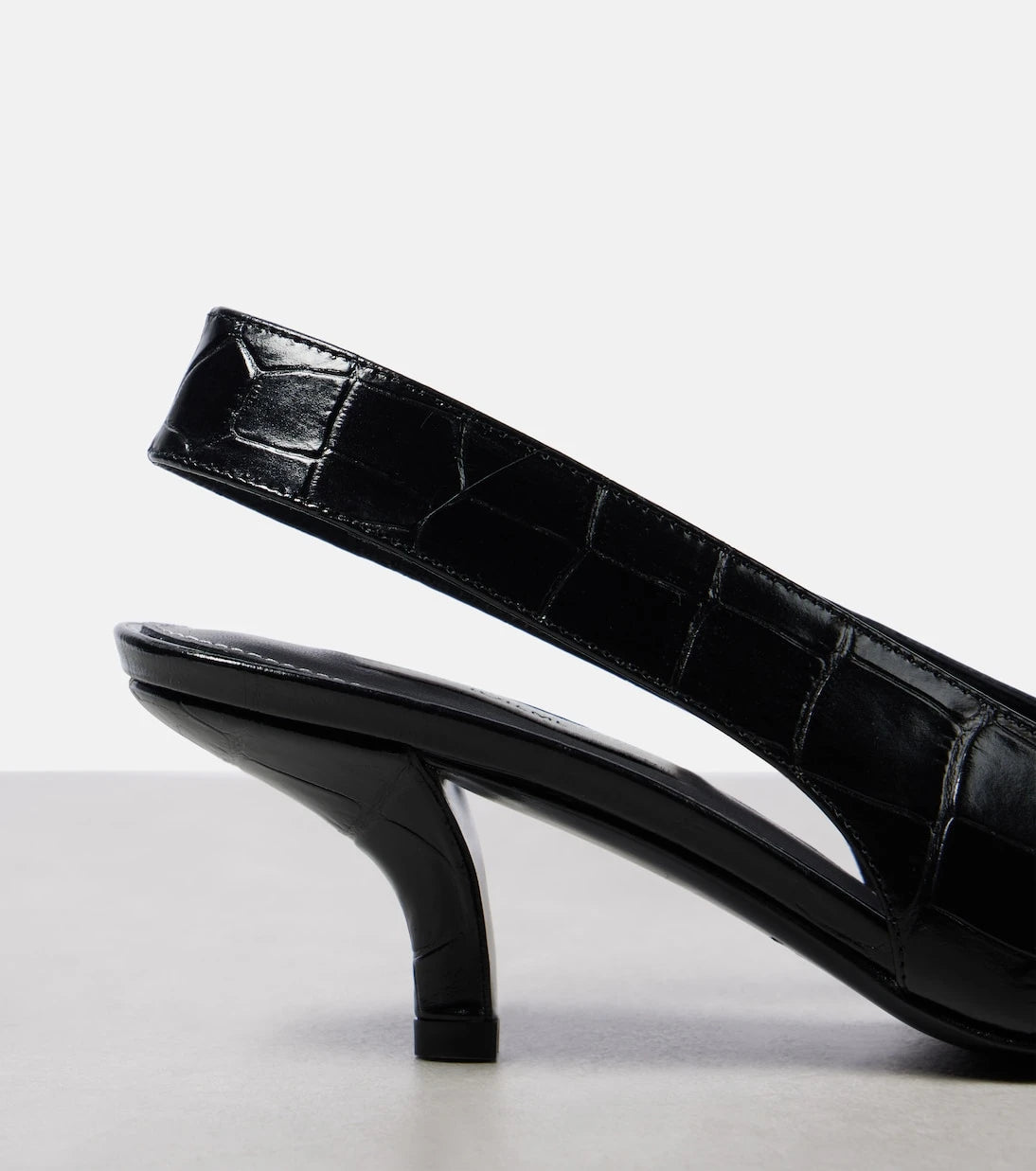 Toteme - Croc-effect leather slingback pumps