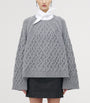 McQueen Black Wool-Cashmere Cable-Knit Sweater