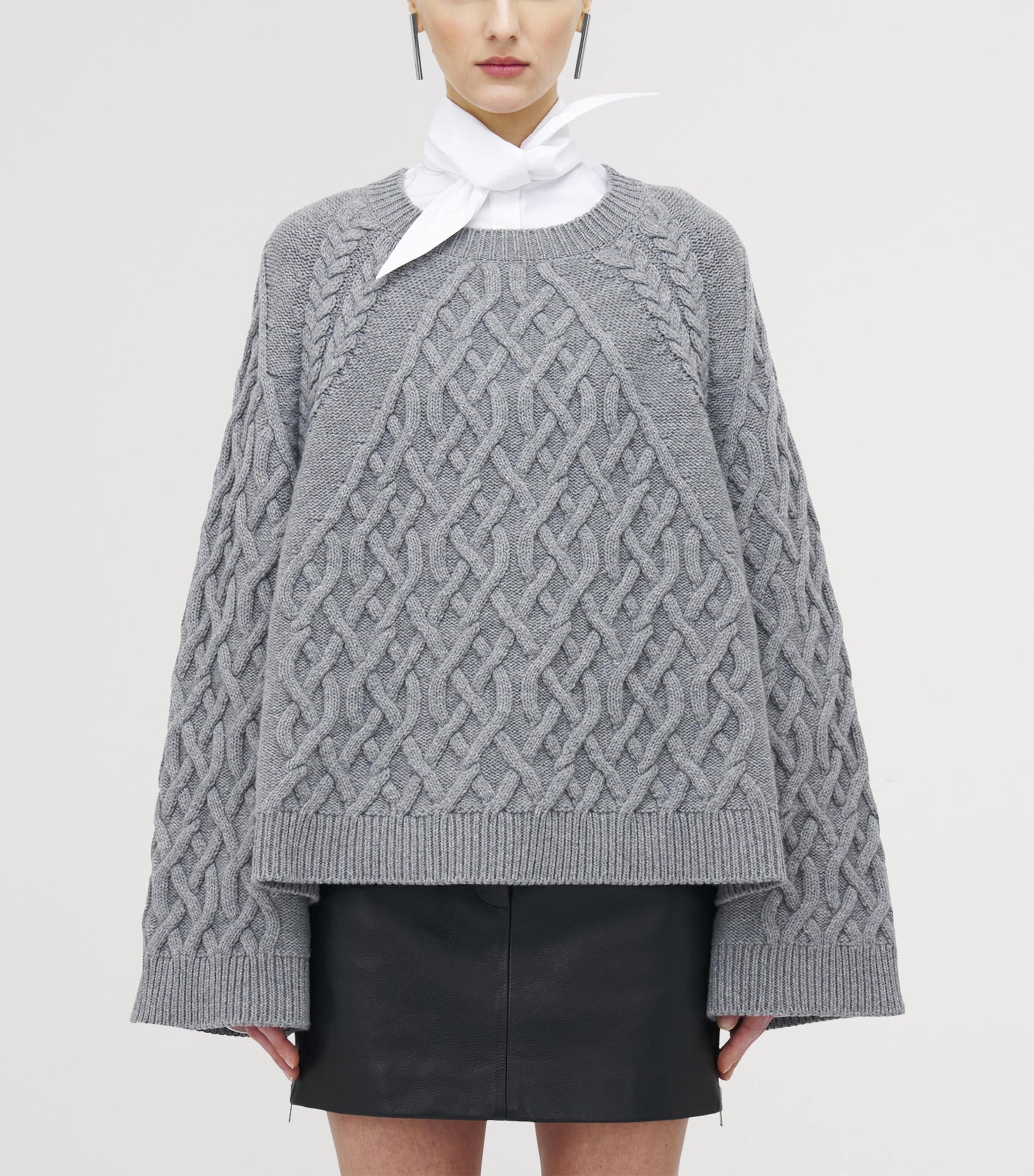 McQueen Black Wool-Cashmere Cable-Knit Sweater