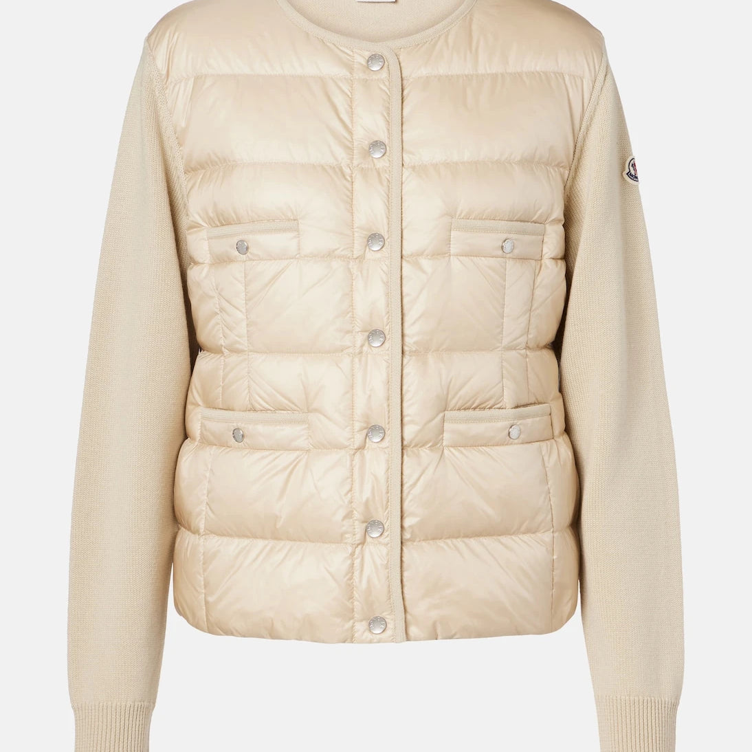Moncler - Down-paneled virgin wool cardigan