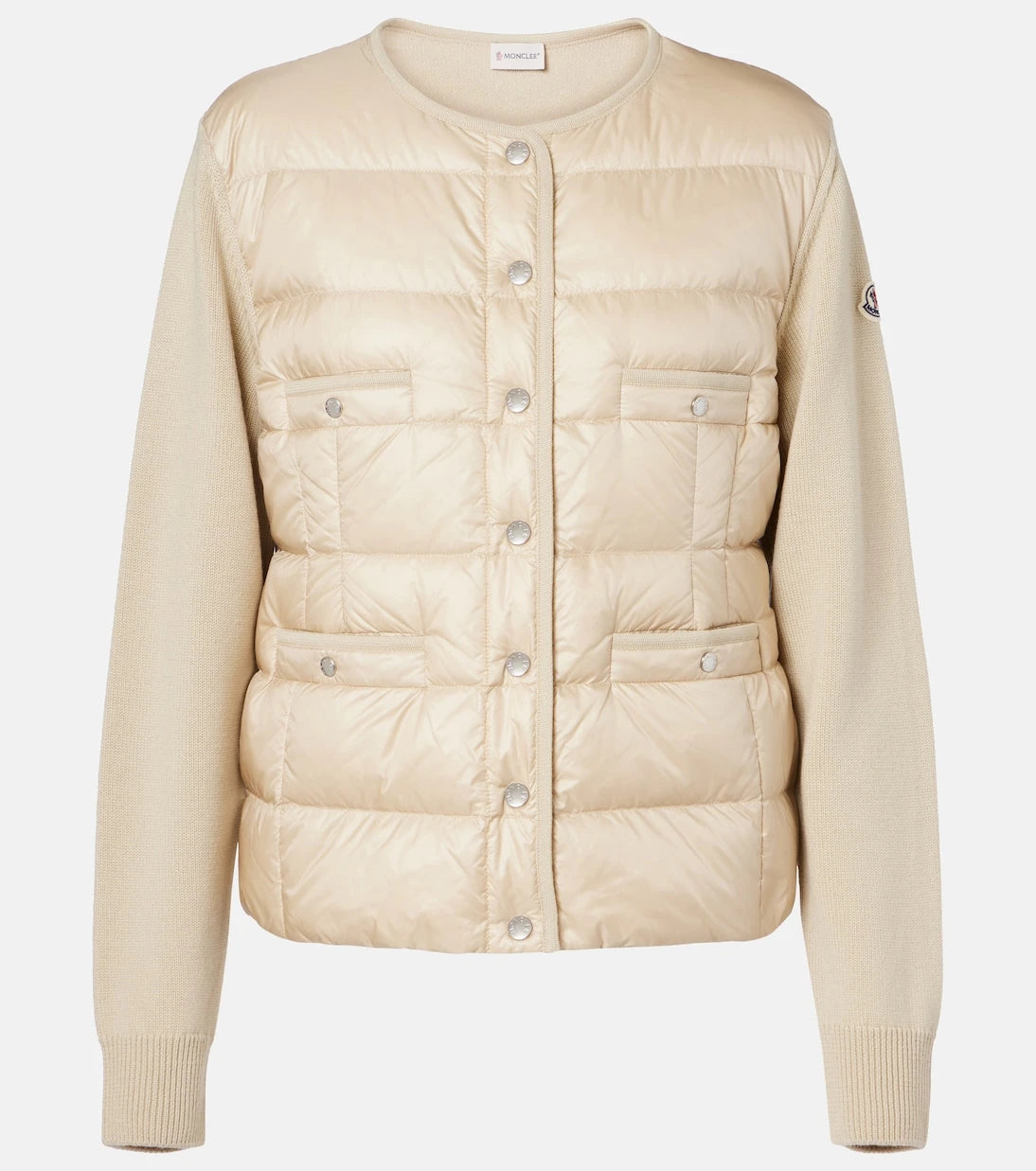 Moncler - Down-paneled virgin wool cardigan