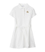 Burberry Kids White Cotton EKD Polo Dress (3-12 Years)