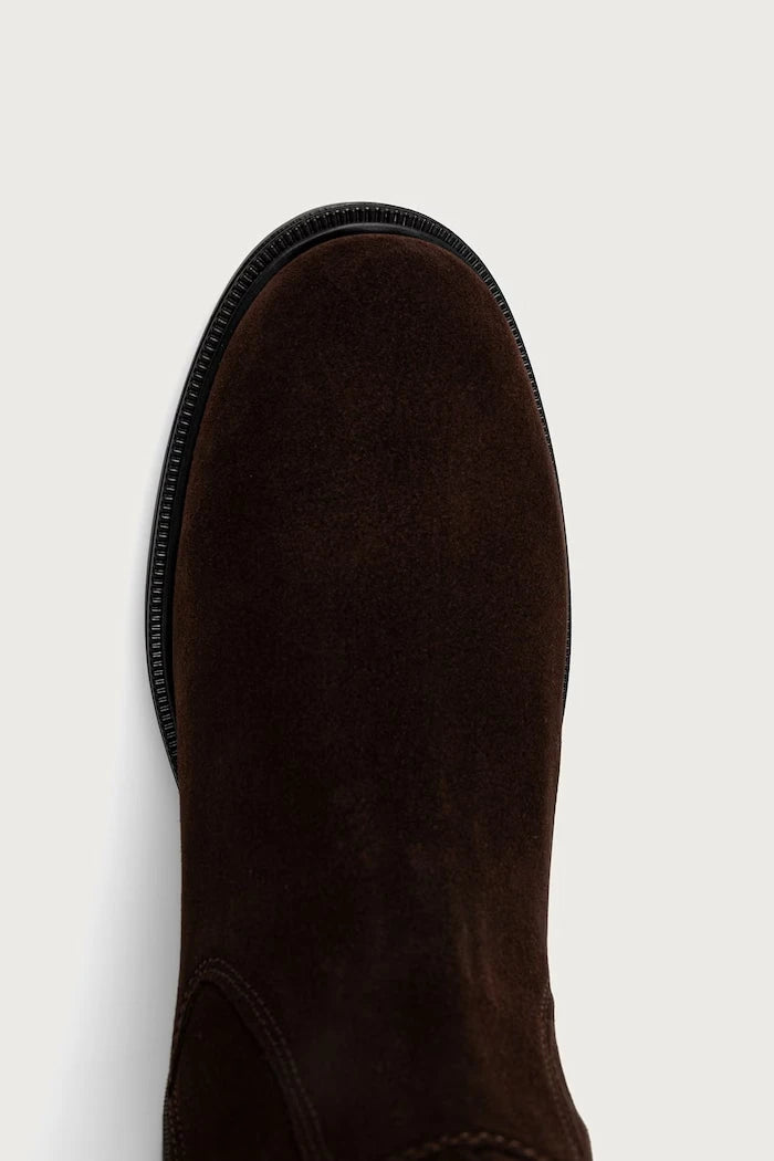 Diz Altı Kadın Süet Çizme ENAMEL FLAG SUEDE HIGH CHELSEA