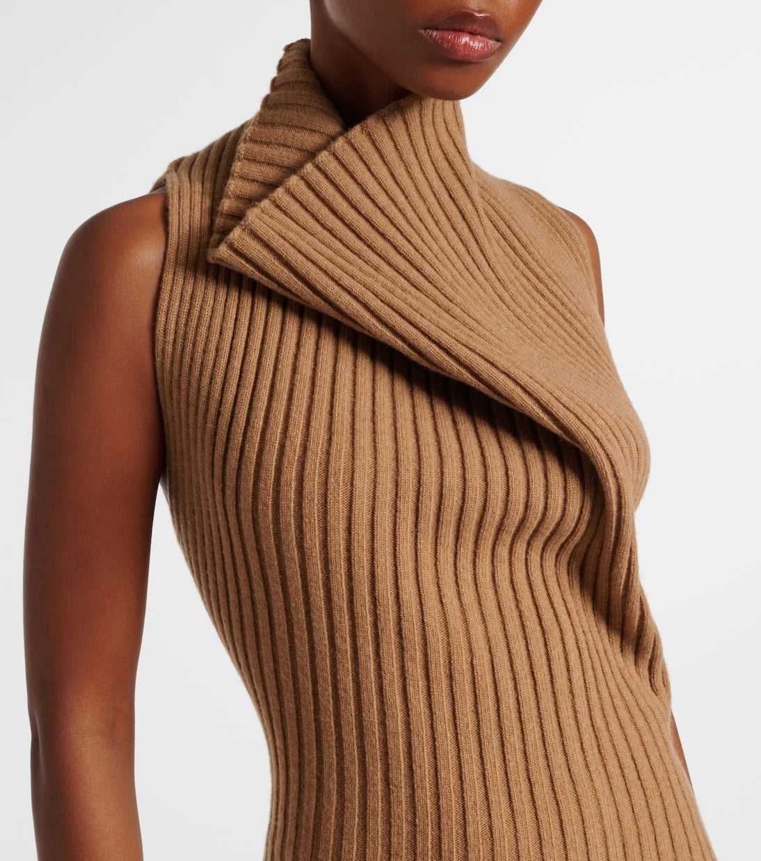 Victoria Beckham - Draped ribbed-knit wool-blend maxi dress