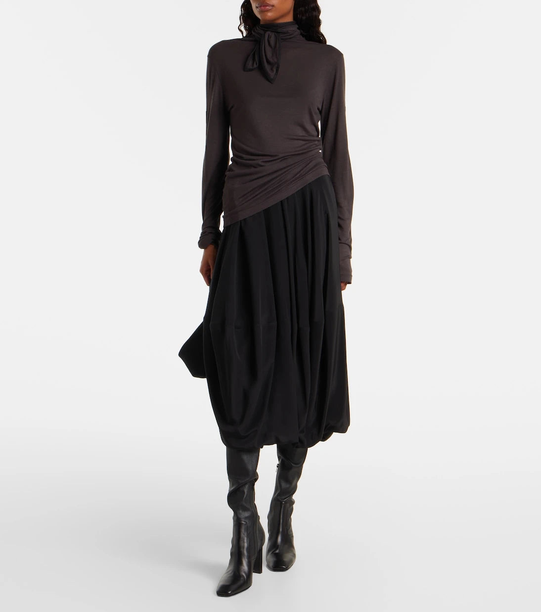 Lemaire - Tie-neck jersey top