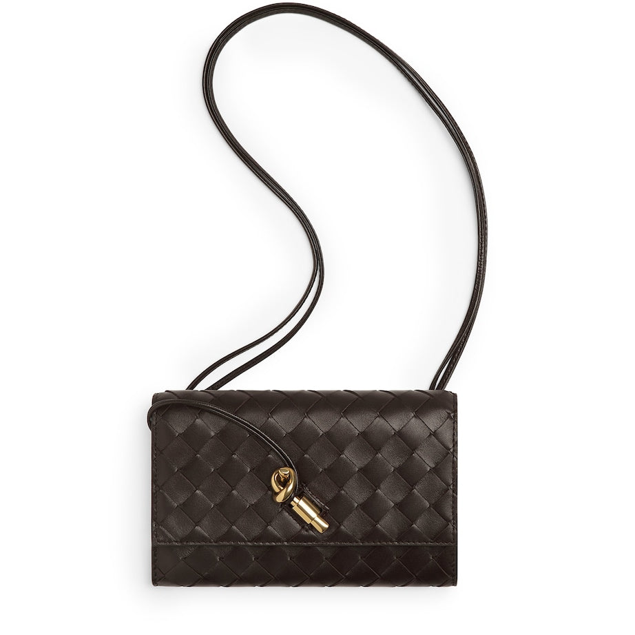 Brown Nappa Leather Andiamo Shoulder Bag