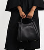 Black Small Leather Marine Top-Handle Bag