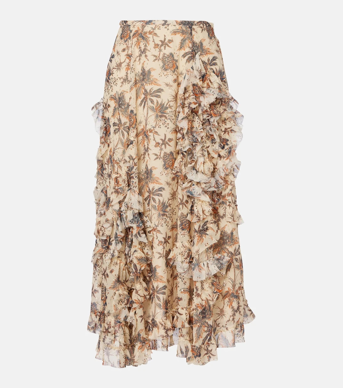 Ulla Johnson - Adele printed silk-blend chiffon midi skirt