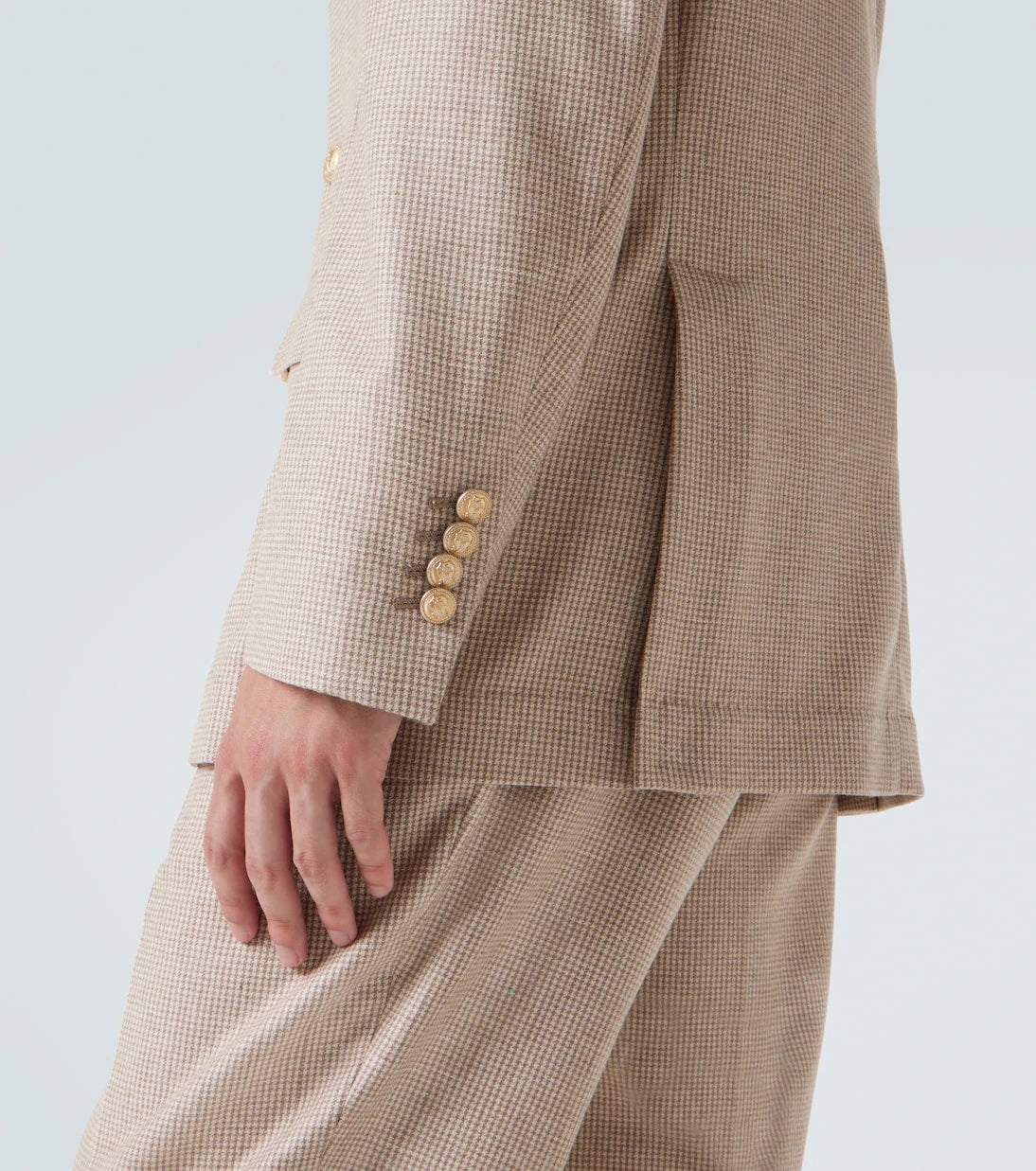 Brunello Cucinelli - Houndstooth cashmere and silk suit jacket