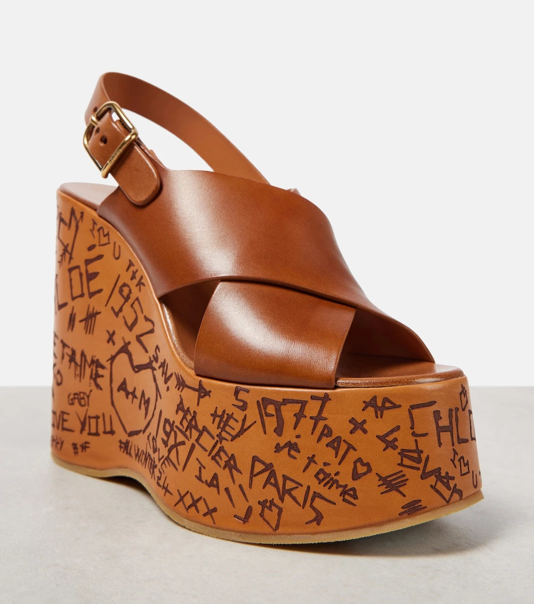 Chloé - Maxime leather wedge sandals