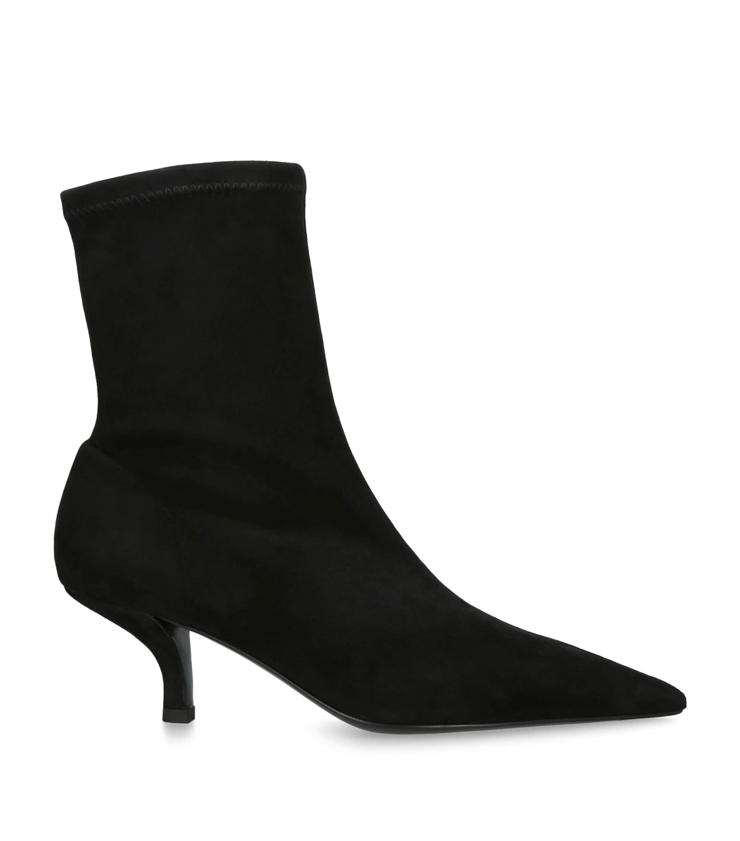 Black Suede Heeled Boots 55