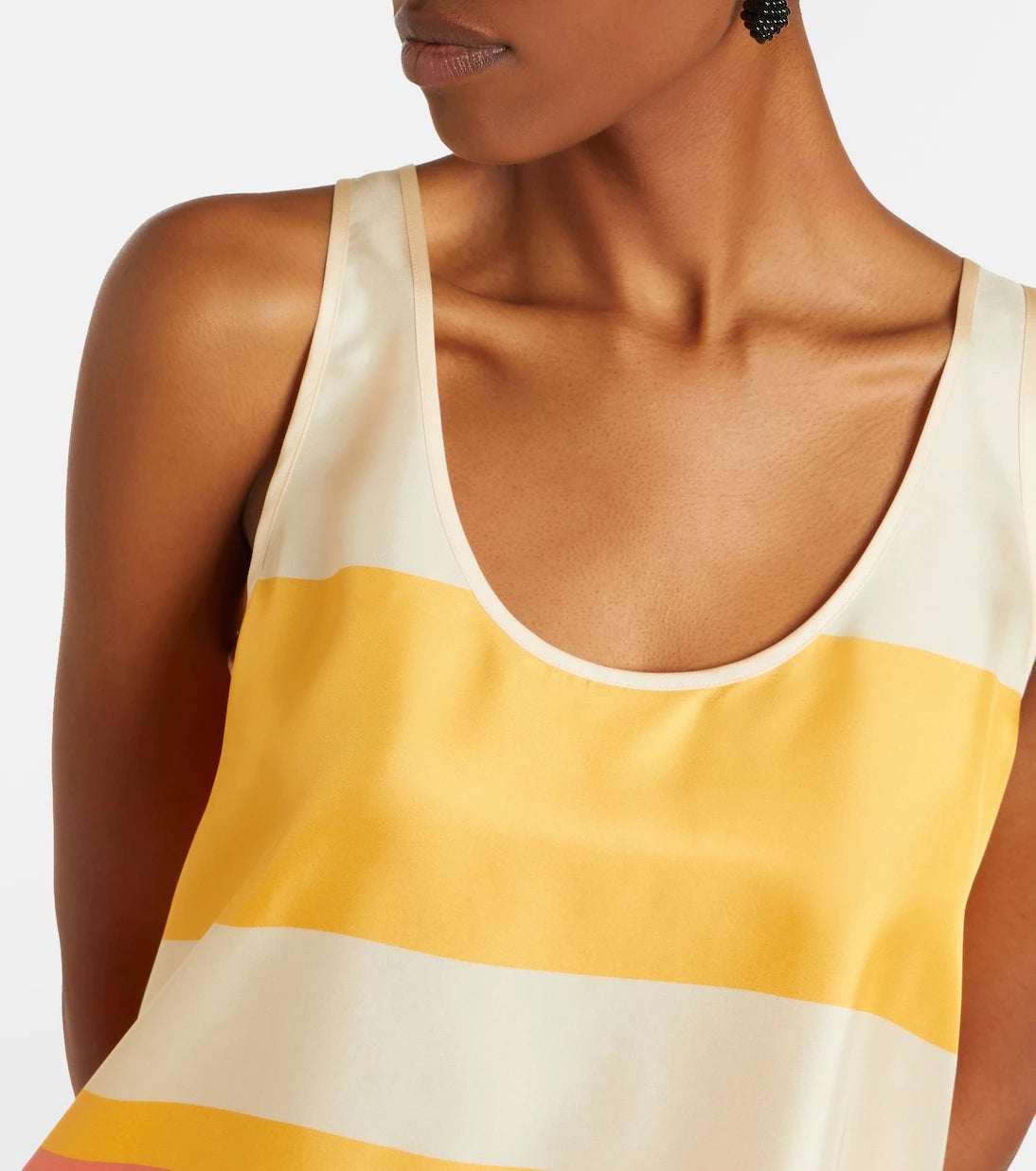 Eres - Sorbets striped silk twill top